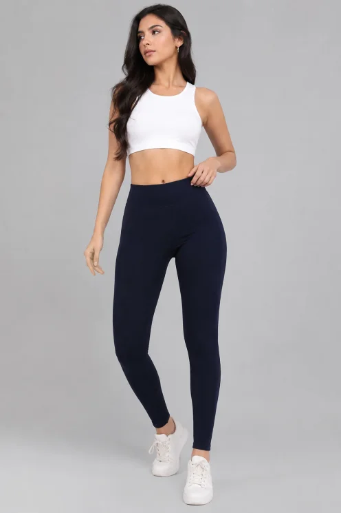 Women Navy Blue High Waist Stretch Jeggings